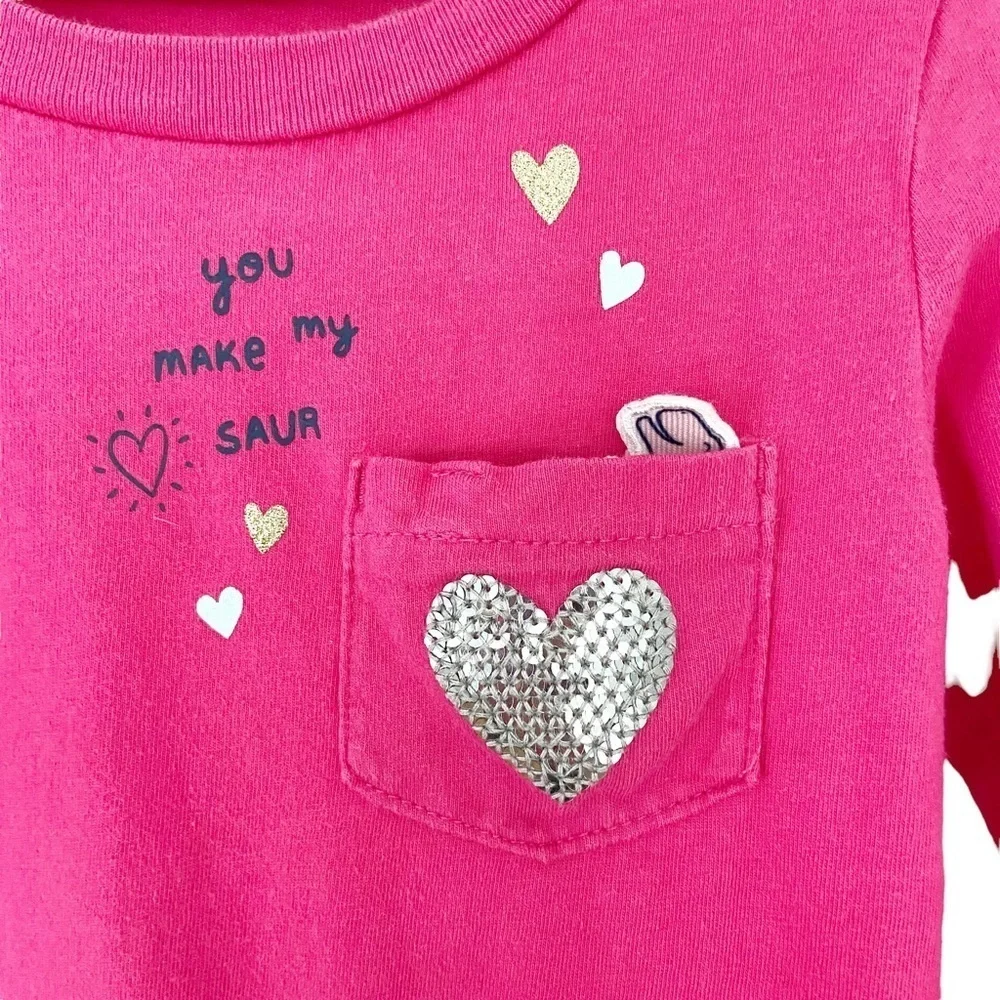 Carter’s Girls Toddler Shirt interactive jersey Cold Shoulder long Sleeve 3T